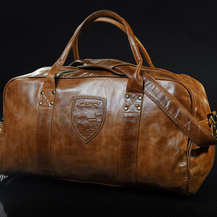 4SR leather travel bag Cognac