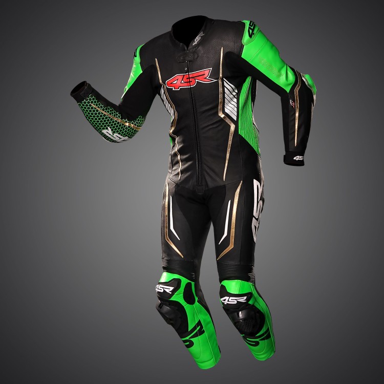 4SR Racing Monster Green AR Airbag Ready leather suit