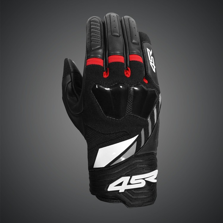 4SR short motorcycle gloves Stunt Red